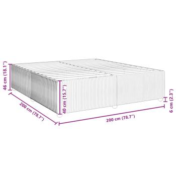 Bettgestell ohne Matratze Dunkelgrau 200x200 cm Stoff