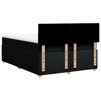 ARDEBO.de - Boxspringbett mit Matratze Schwarz 140x200 cm Stoff