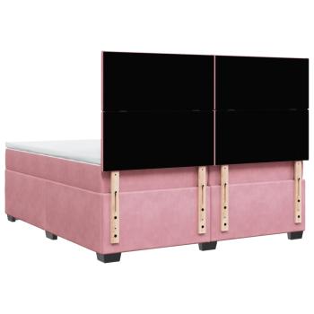 Boxspringbett mit Matratze Rosa 200x200 cm Samt