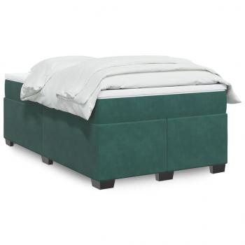 ARDEBO.de - Boxspringbett mit Matratze Dunkelgrün 120x190 cm Samt