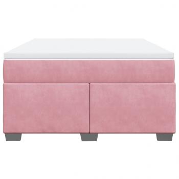 Boxspringbett mit Matratze Rosa 160x200 cm Samt
