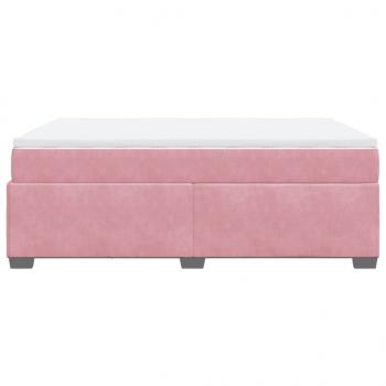 Boxspringbett mit Matratze Rosa 160x200 cm Samt