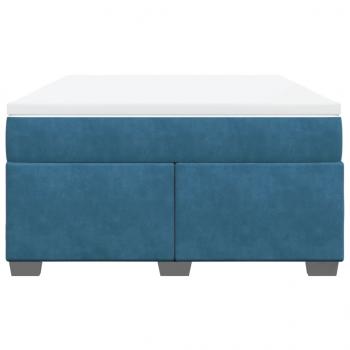Boxspringbett mit Matratze Dunkelblau 140x190 cm Samt