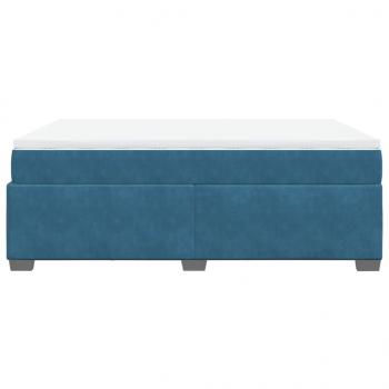 Boxspringbett mit Matratze Dunkelblau 140x190 cm Samt