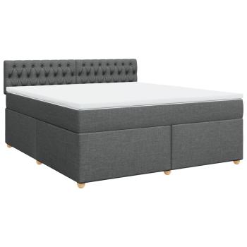 ARDEBO.de - Boxspringbett mit Matratze Dunkelgrau 180x200 cm Stoff