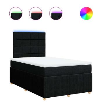 ARDEBO.de - Boxspringbett mit Matratze Schwarz 120x200 cm Stoff