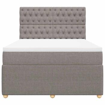 ARDEBO.de - Boxspringbett mit Matratze Taupe 140x200 cm Stoff