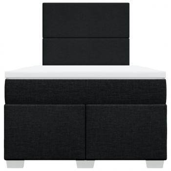 Boxspringbett mit Matratze Schwarz 120x200 cm Stoff