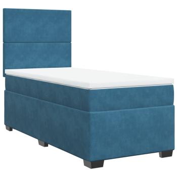 ARDEBO.de - Boxspringbett mit Matratze Blau 90x190 cm Samt