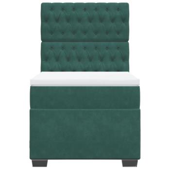 Boxspringbett mit Matratze Dunkelgrün 100x200 cm Samt