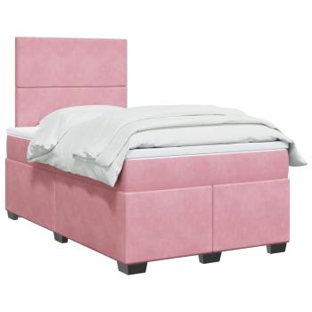 ARDEBO.de - Boxspringbett mit Matratze Rosa 120x190 cm Samt
