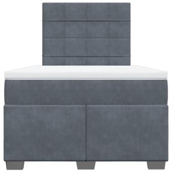Boxspringbett mit Matratze Dunkelgrau 120x200 cm Samt