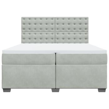 Boxspringbett mit Matratze Hellgrau 200x200 cm Samt