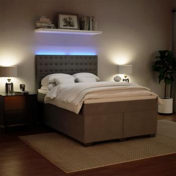 Boxspringbett mit Matratze Hellgrau 160x200 cm Samt