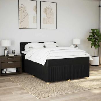 ARDEBO.de - Boxspringbett mit Matratze Schwarz 140x200 cm Stoff