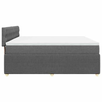 Boxspringbett mit Matratze Dunkelgrau 200x200 cm Stoff