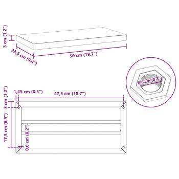 Wandregale 2 Stk. 50x23,5 cm Schwarz Edelstahl