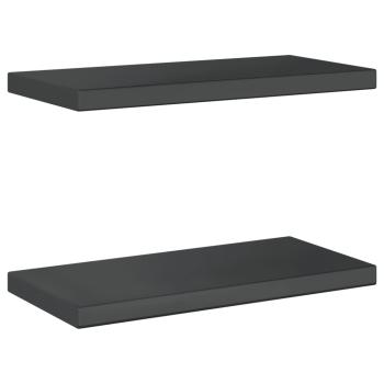 Wandregale 2 Stk. 50x23,5 cm Schwarz Edelstahl