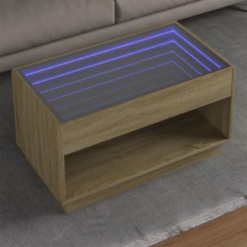 ARDEBO.de - Couchtisch mit Infinity-LED Sonoma-Eiche 90x50x50 cm