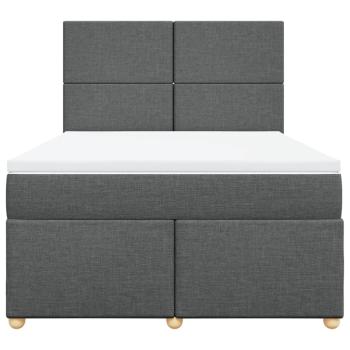 Boxspringbett mit Matratze Dunkelgrau 140x190 cm Stoff