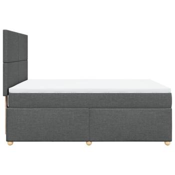 Boxspringbett mit Matratze Dunkelgrau 140x190 cm Stoff