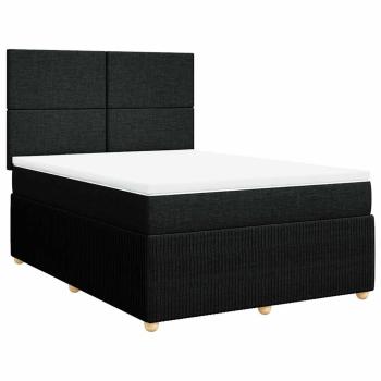 ARDEBO.de - Boxspringbett mit Matratze Schwarz 160x200 cm Stoff