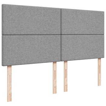 Boxspringbett mit Matratze Hellgrau 180x200 cm Stoff