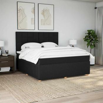 ARDEBO.de - Boxspringbett mit Matratze Schwarz 180x200 cm Stoff