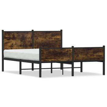Metallbett ohne Matratze Räuchereiche 150x200 cm