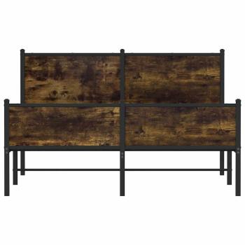 Metallbett ohne Matratze Räuchereiche 150x200 cm