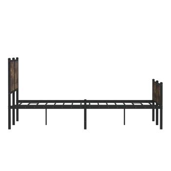 Metallbett ohne Matratze Räuchereiche 150x200 cm