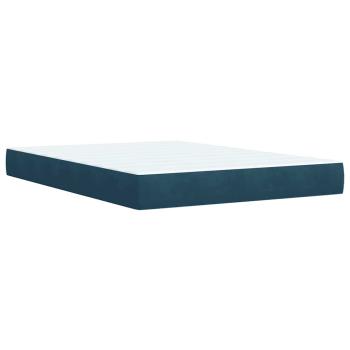 Boxspringbett mit Matratze Blau 140x200 cm Samt