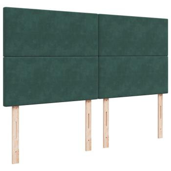 Boxspringbett mit Matratze Dunkelgrün 180x200 cm Samt