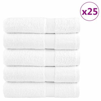ARDEBO.de - Premium-Badetücher SOLUND 25 Stk. Weiß 100x150 cm 600 g/m²