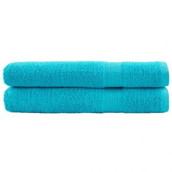ARDEBO.de - Premium-Saunatücher SOLUND 2 Stk. Türkis 80x200 cm 600 g/m²
