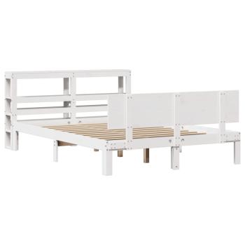 Bettgestell mit Kopfteil ohne Matratze Weiß 140x190 cm