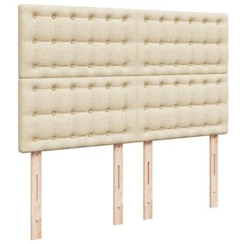 ARDEBO.de - Boxspringbett mit Matratze Creme 160x200 cm Stoff