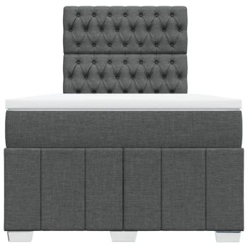 Boxspringbett mit Matratze Dunkelgrau 120x200 cm Stoff