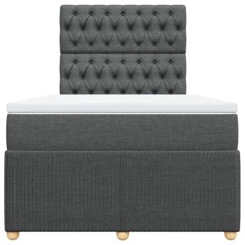 Boxspringbett mit Matratze Dunkelgrau 120x200 cm Stoff