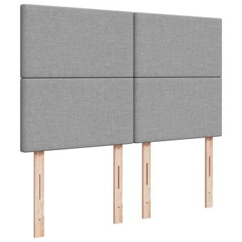 Boxspringbett mit Matratze Hellgrau 140x190 cm Stoff