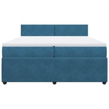 Boxspringbett mit Matratze Blau 200x200 cm Samt