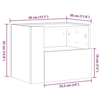 Wand-Nachttische 2 Stk. Sonoma-Eiche 45x30x35 cm
