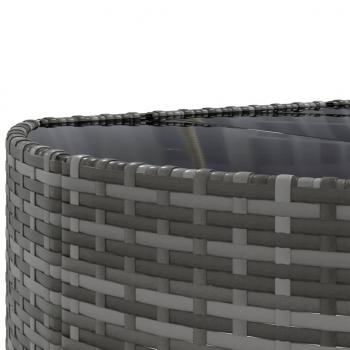 4-tlg. Garten-Sofagarnitur mit Kissen Grau Poly Rattan