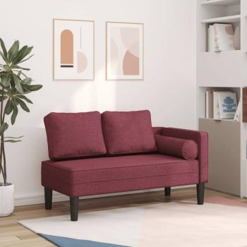 ARDEBO.de - Chaiselongue mit Kissen Weinrot Stoff