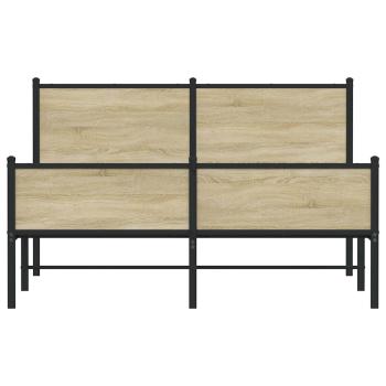Metallbett ohne Matratze Sonoma-Eiche 140x190 cm