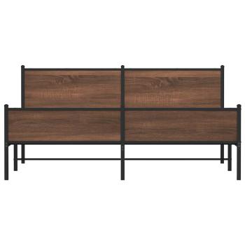 Metallbett ohne Matratze Braun Eichen-Optik 180x200 cm