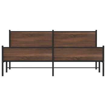 Metallbett ohne Matratze Braun Eichen-Optik 193x203 cm