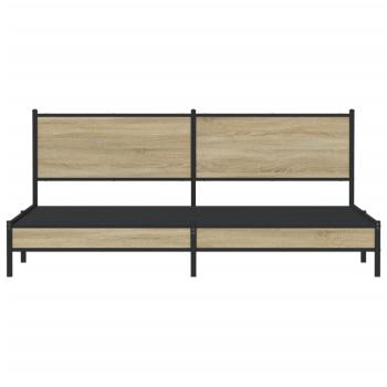 Metallbett ohne Matratze Sonoma-Eiche 193x203 cm