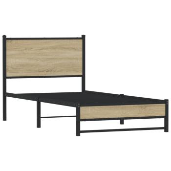 Metallbett ohne Matratze Sonoma-Eiche 75x190 cm