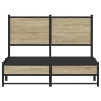 Metallbett ohne Matratze Sonoma-Eiche 120x190 cm